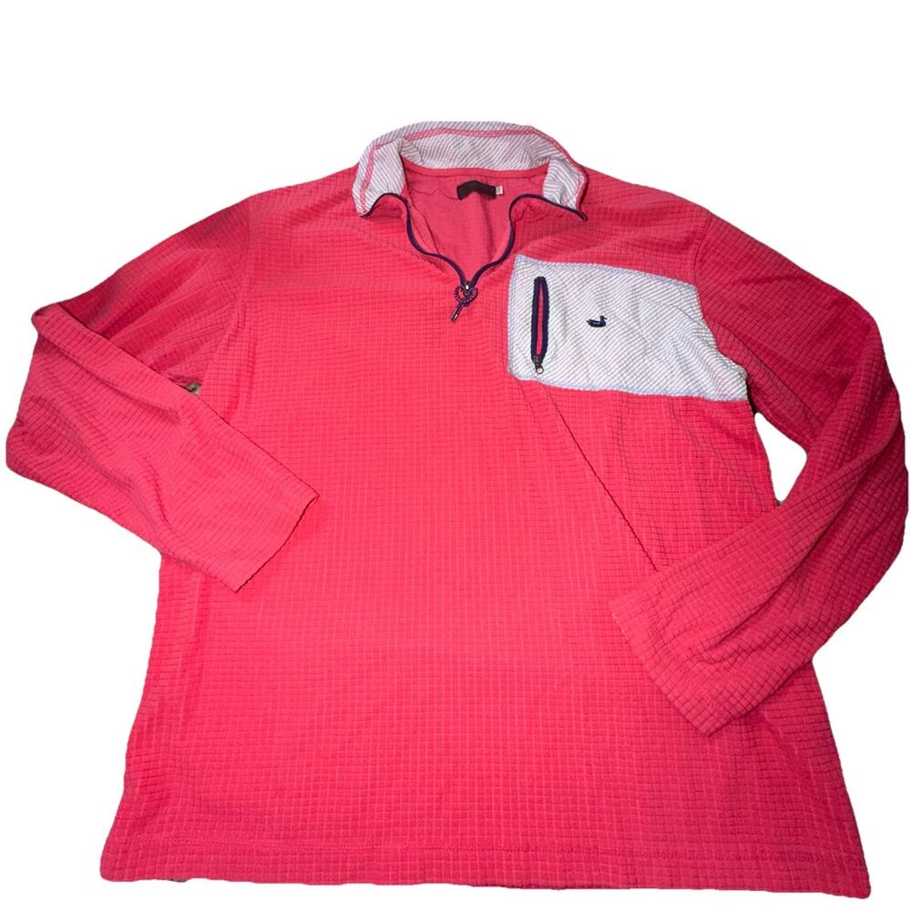 EXC Women Southern Marsh Duck 1/4 Zip Fleece Waffle Pink Pullover XL (AD5)